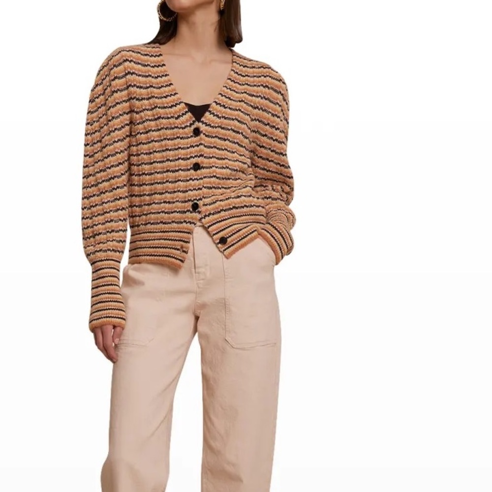 A.L.C Rebekah Wool Blend Striped Cardigan